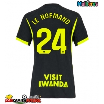 Camisa de Futebol Atletico Madrid Robin Le Normand #24 Equipamento Secundário Mulheres 2026-27 Manga Curta